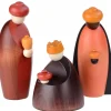 Köhler, Père Noël en bois Les Trois Rois Mages Et Leurs Offrandes, 12 Cm New