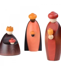 Köhler, Père Noël en bois Les Trois Rois Mages Et Leurs Offrandes, 12 Cm New