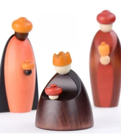 Köhler, Père Noël en bois Les Trois Rois Mages Et Leurs Offrandes, 12 Cm New