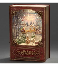 Konstsmide, guirlandes lumineuses de Noël Livre De Noël Lanterne À Neige, Père Noël Dans Un Traineau Discount