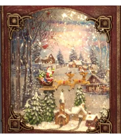 Konstsmide, guirlandes lumineuses de Noël Livre De Noël Lanterne À Neige, Père Noël Dans Un Traineau Discount