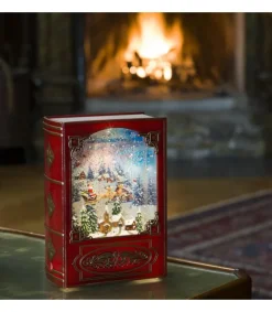 Konstsmide, guirlandes lumineuses de Noël Livre De Noël Lanterne À Neige, Père Noël Dans Un Traineau Discount