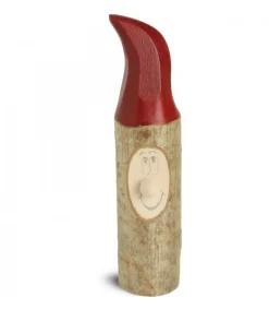 Waldfabrik, photophore en bois et étoile sapin de Noël Lutin En Bois Père Noël Avec Bonnet Rouge Peint, 13 Cm New