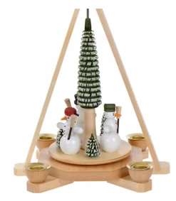 Frank Weber Manège De Noël En Bois Bonhommes De Neige