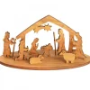 Waldfabrik, photophore en bois et étoile sapin de Noël Mini Crèche De Noël Avec Personnages En Bois D'Olivier, 5 Cm