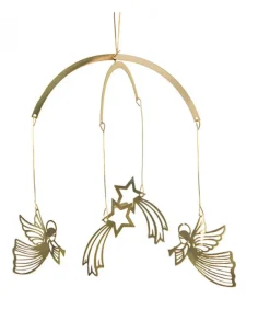 Pluto Produkter, déco de Noël Scandinave Mobile De Noël A Suspendre, Anges Dores Volants Et Etoiles Online