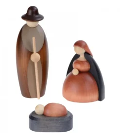 Köhler, Père Noël en bois Nativite, Petit Jesus, Joseph, Marie, 12 Cm Online