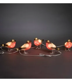Konstsmide, guirlandes lumineuses de Noël Oiseaux Lumineux Led, 5 Rouge-Gorge Best