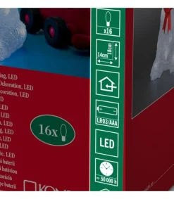 Konstsmide, guirlandes lumineuses de Noël Ours Lumineux A Led En Acrylique Avec Ruban Rouge, 18 Cm Sale