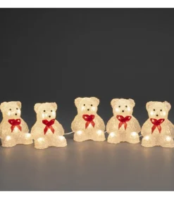 Konstsmide, guirlandes lumineuses de Noël Oursons Lumineux A Led En Acrylique Avec Ruban Rouge, 12 Cm Best