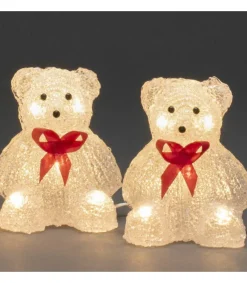 Konstsmide, guirlandes lumineuses de Noël Oursons Lumineux A Led En Acrylique Avec Ruban Rouge, 12 Cm Best