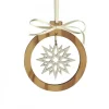 Waldfabrik, photophore en bois et étoile sapin de Noël Pendentif En Bois D'Olivier Motif Cristal De Neige N°1 Sale