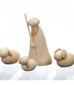 Schalling, crèche moderne Personnage En Bois, Le Berger Et Ses Moutons, 12 Cm Online