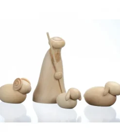 Schalling, crèche moderne Personnage En Bois, Le Berger Et Ses Moutons, 12 Cm Online
