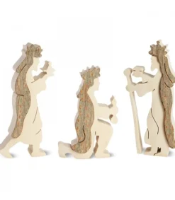 Waldfabrik, photophore en bois et étoile sapin de Noël Personnages Crèche De Noël, Les Trois Rois Mages, 10 Cm Hot