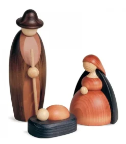 Köhler, Père Noël en bois Personnages Grande Crèche De Noël : Enfant Jesus, Joseph, Marie, 17 Cm Best