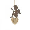 Waldfabrik, photophore en bois et étoile sapin de Noël Petit Ange En Metal A Suspendre Et Coeur Dans La Main Hot