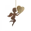 Waldfabrik, photophore en bois et étoile sapin de Noël Petit Ange En Metal A Suspendre Et Coeur En Bois Hot
