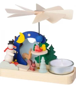 Graupner, décoration de sapin de Noël, Déco Noël enfant Petit Carrousel En Bois Bonhomme De Neige Sale