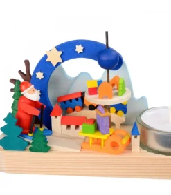 Graupner, décoration de sapin de Noël, Déco Noël enfant Petit Carrousel En Bois Père Noël Et Jouets Hot