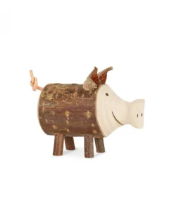 Waldfabrik, photophore en bois et étoile sapin de Noël Petit Cochon En Bois, 3 Cm