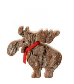Waldfabrik, photophore en bois et étoile sapin de Noël Petit Elan En Bois Avec Noeud Rouge 8 Cm Hot