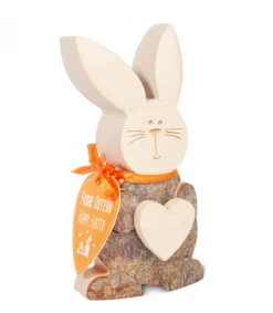 Waldfabrik, photophore en bois et étoile sapin de Noël Petit Lapin De Paques En Bois Avec Coeur, 10 Cm Discount
