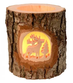 Waldfabrik, photophore en bois et étoile sapin de Noël Photophore En Bois Cisele, Cerf En Foret Online