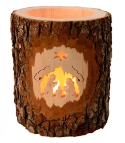 Waldfabrik, photophore en bois et étoile sapin de Noël Photophore En Bois Cisele, Crèche De Noël Et Etoile Best