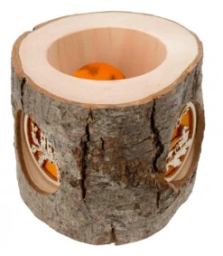 Waldfabrik, photophore en bois et étoile sapin de Noël Photophore Rondin De Bois, Avec 3 Motifs Crèche, Père Noël Et Bougies Discount