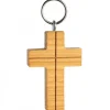 Waldfabrik, photophore en bois et étoile sapin de Noël Porte Cle Croix En Bois De Cerisier Avec Croix, 5 Cm
