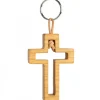 Waldfabrik, photophore en bois et étoile sapin de Noël Porte Clef En Bois De Cerisier Avec Croix Découpee, 5 Cm Hot