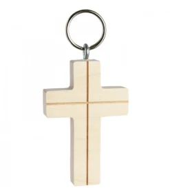 Waldfabrik, photophore en bois et étoile sapin de Noël Porte-Clés Croix En Bois Avec Croix, 5 Cm Hot