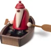 Köhler, Père Noël en bois Père Noël En Bois Sur Une Barque Outlet