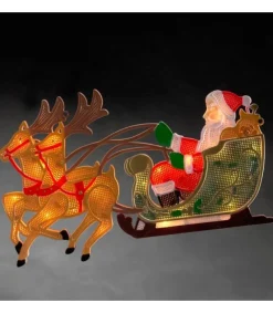 Konstsmide, guirlandes lumineuses de Noël Père Noël Lumineux Avec Rennes Et Traineau Outlet