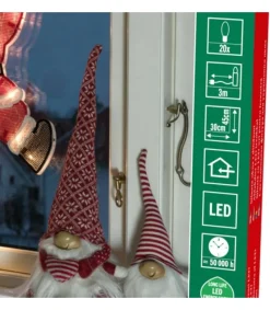 Konstsmide, guirlandes lumineuses de Noël Père Noël Lumineux Qui Salue Sale