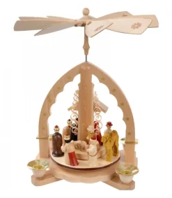 Richard Glasser, Pyramides de Noël allemandes Pyramide A 4 Bougies En Bois Pour Un Noël Traditionnel Sale