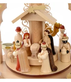 Richard Glasser, Pyramides de Noël allemandes Pyramide A 4 Bougies En Bois Pour Un Noël Traditionnel Sale