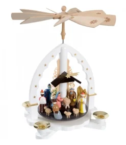 Richard Glasser, Pyramides de Noël allemandes Pyramide Allemande Avec Crèche De Noël Blanche Best