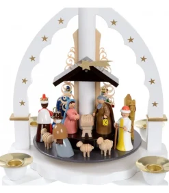 Richard Glasser, Pyramides de Noël allemandes Pyramide Allemande Avec Crèche De Noël Blanche Best