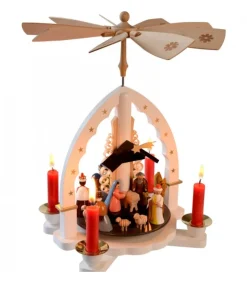 Richard Glasser, Pyramides de Noël allemandes Pyramide Allemande Avec Crèche De Noël Blanche Best