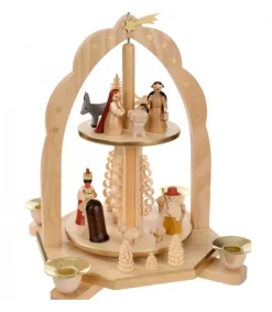 Richard Glasser, Pyramides de Noël allemandes Pyramide Avec Scene De Crèche De Noël Complete Sale