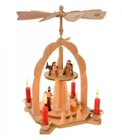 Richard Glasser, Pyramides de Noël allemandes Pyramide Avec Scene De Crèche De Noël Complete Sale