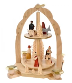 Richard Glasser, Pyramides de Noël allemandes Pyramide Avec Scene De Crèche De Noël Complete Sale