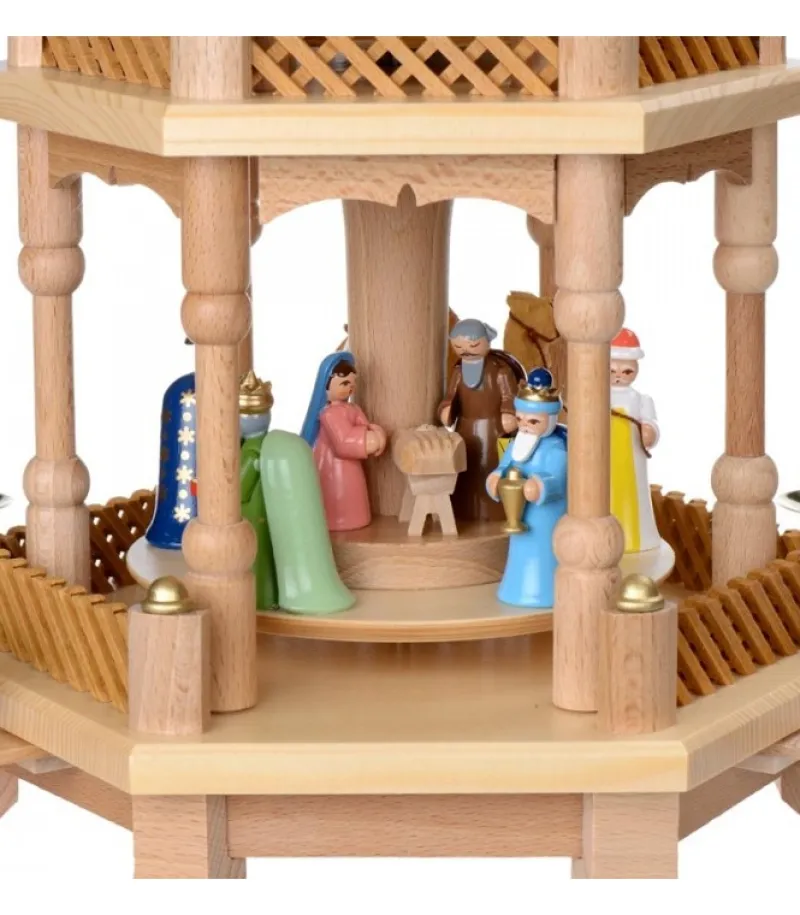 Richard Glasser, Pyramides de Noël allemandes Pyramide De Noël 2 Etages Avec Personnages Couleur Clearance