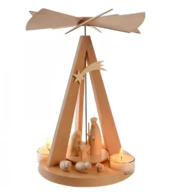 Schalling, crèche moderne Pyramide De Noël Bois Au Design Moderne Outlet