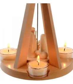 Schalling, crèche moderne Pyramide De Noël Bois Au Design Moderne Outlet