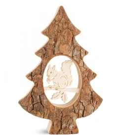 Waldfabrik, photophore en bois et étoile sapin de Noël Sapin En Bois Avec Ecureuil Cisele, 18,5 Cm Online