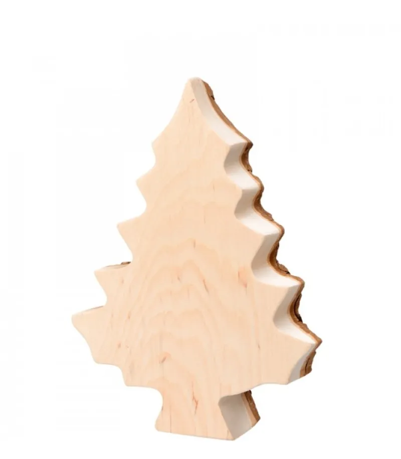 Waldfabrik, photophore en bois et étoile sapin de Noël Sapin En Bois Déco En Ecorce 15 Cm