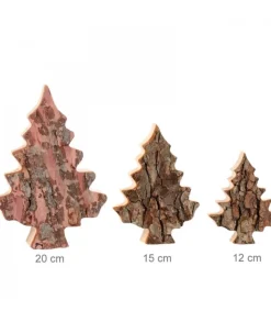 Waldfabrik, photophore en bois et étoile sapin de Noël Sapin En Bois Déco En Ecorce 15 Cm